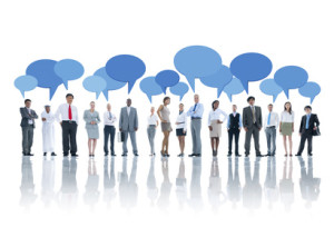 Group of Business People With Speech Bubble